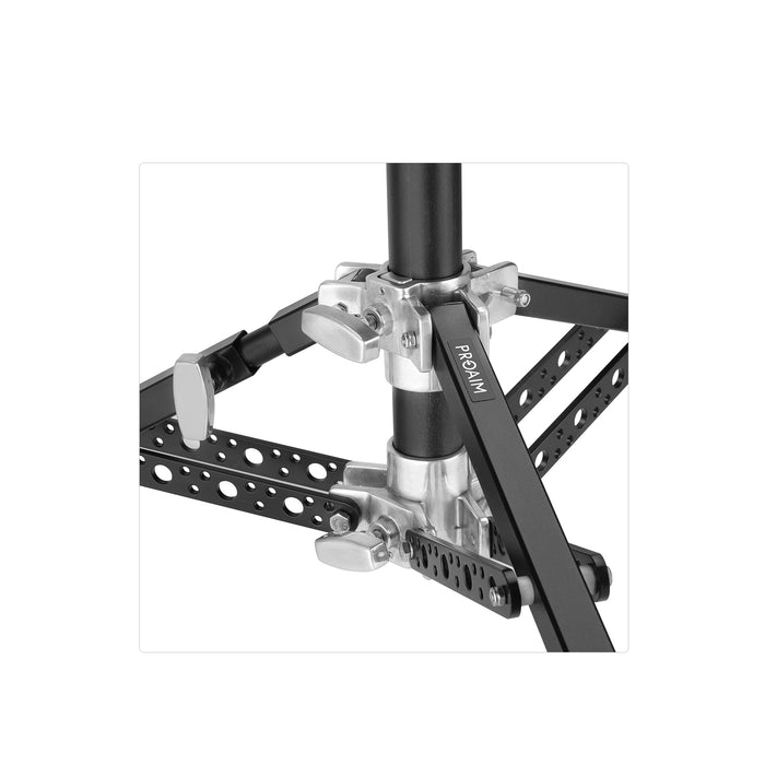 Proaim 6.16ft Double Riser Rolling Monitor Stand with 5/8” Mount | Payload: 33kg/72lb