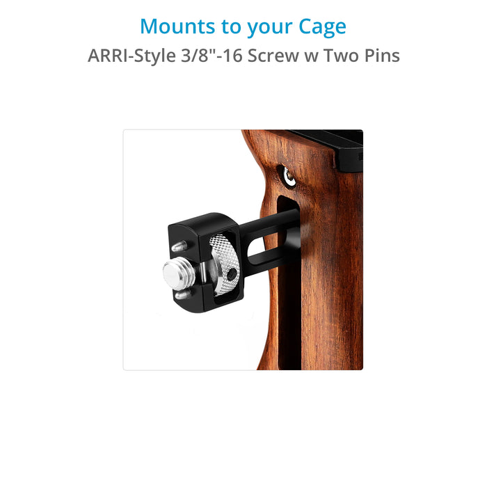 Proaim SnapRig Wood Side Handle (ARRI-2 pin Mount) for Camera Cage Rigs. WSH257