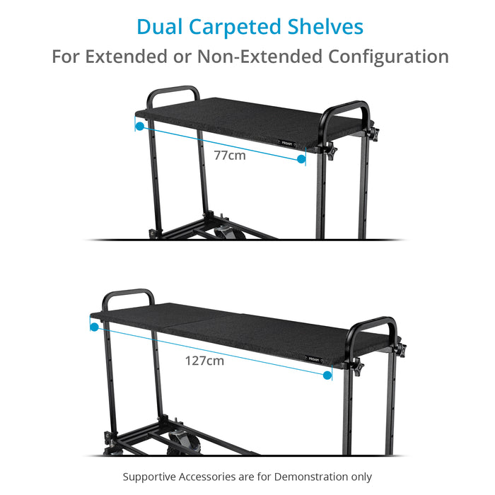 Proaim Utility Shelf for Vanguard UC5 Production Cart | Quick Set Carpeted Shelf